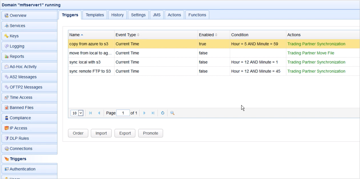 copy data from azure to s3 - trading partner synchronization action new