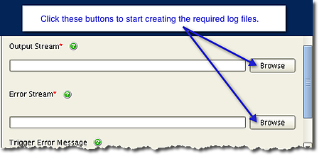 output stream error stream