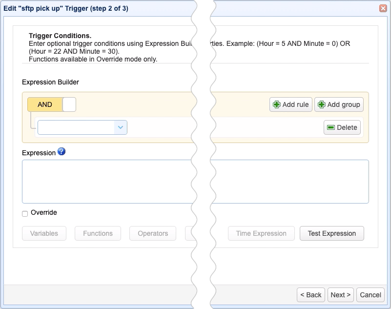 sftp pick up trigger step 2 of 3