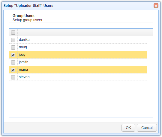 uploader staff group user members mft server