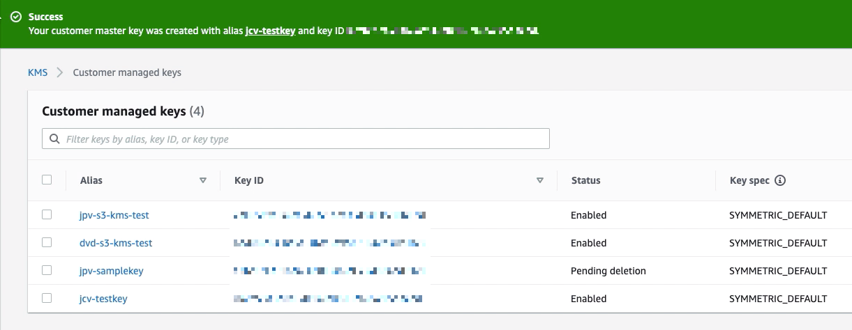 Using AWS KMS To Encrypt Files You Upload To Your S3 Trading Partner - newly created key