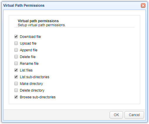 virtual path permissions downloader staff mft server